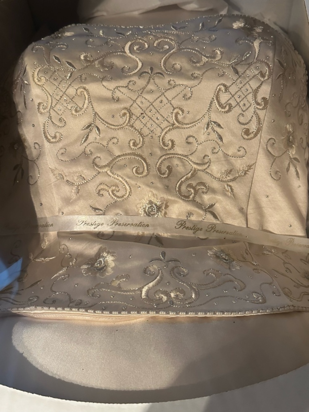 Ivory Embroidered and Embellished Wedding Dress with train - Picture 4 of 12